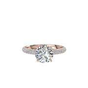 Bague solitaire 1.15 carat or rose diamant rond Patrizia